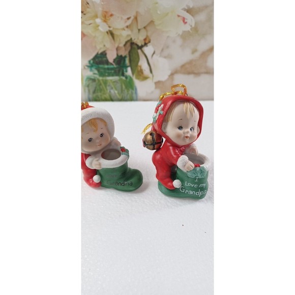 2 Ruth Morehead Mistletots 1986  Ornament/figurine 3-1/2” grandma grandpa - Picture 5 of 9